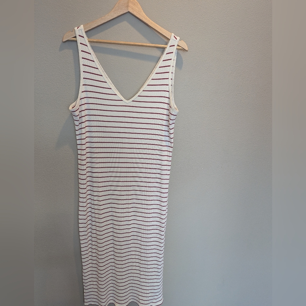 Banana Republic White and Red Striped Top
